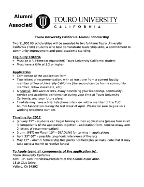 Touro University California Alumni Scholarship