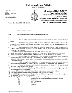 Sub:Tender for the Supply of Summer/Winter Liveries Items