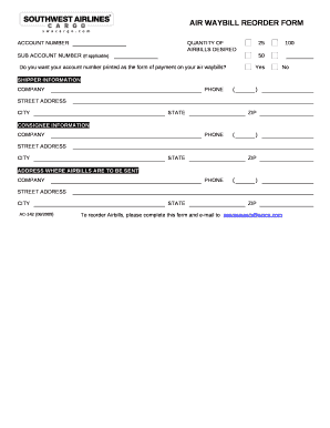 Airwaybill sample