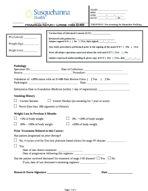 PROGRESS REPORT: Clinical Trials S1400