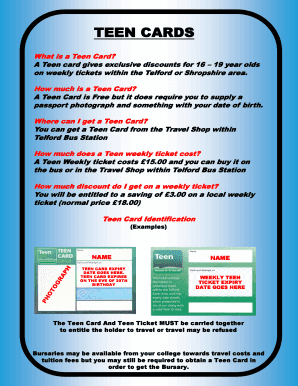 Fillable Online TEEN CARDS Fax Email Print - pdfFiller
