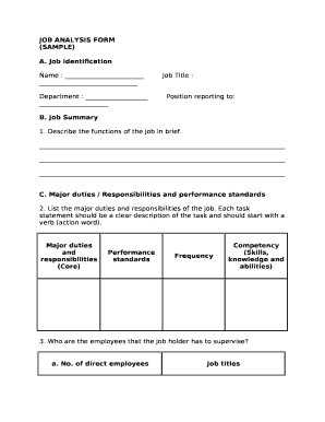 JOB ANALYSISFORM