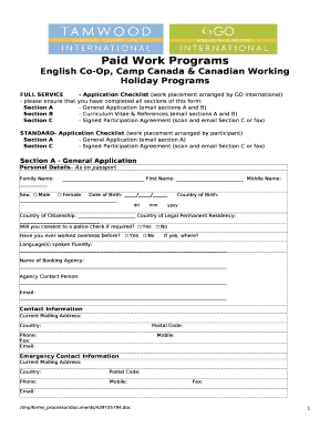 Paid Work Programs