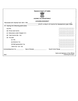 / (HUF)a return of income for Assessment year 2006-07, having the following particulars