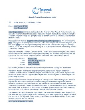 commitment letter for construction project