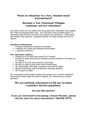 Want to volunteer in a fun, relaxed retail environment