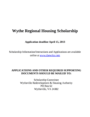 Wythe Regional Housing Scholarship