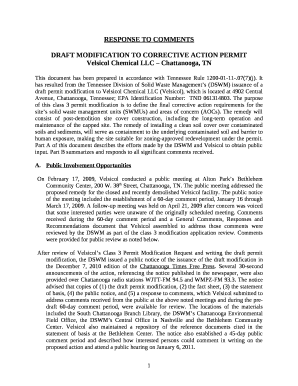 DRAFT MODIFICATION TO CORRECTIVE ACTION PERMIT