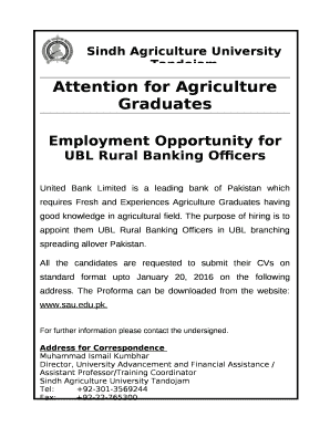 Attention for Agriculture Graduates