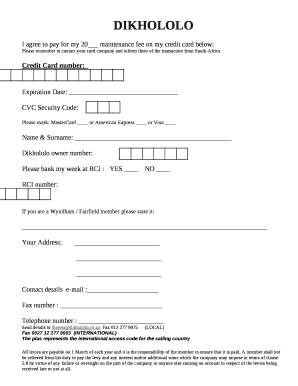I agree to pay for my 20 maintenance fee on my credit card below: