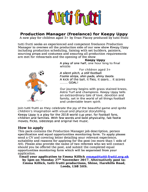 Production Manager (freelance) for Keepy Uppy