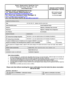 Room Reservation Booking Form