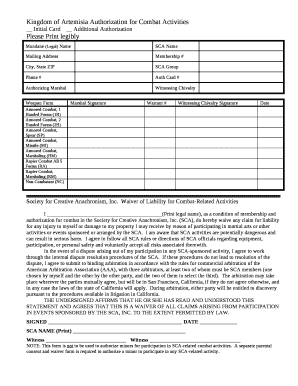 Kingdom of Artemisia Authorization for Combat Activities
