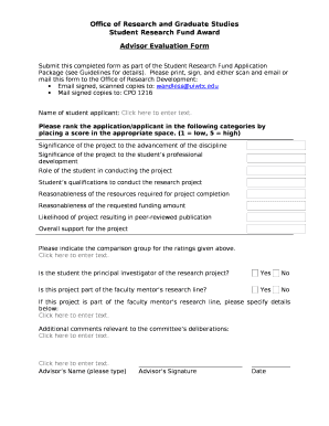 Student Research Fund Award
