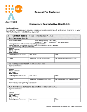 In order to process your request, please complete sections A-C and return this form to your UNFPA focal point (listed below) by email