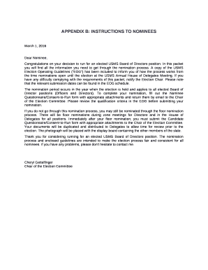 APPENDIX B: INSTRUCTIONS TO NOMINEES