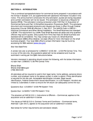 This a combined synopsis/solicitation for commercial items prepared in accordance with the format in Subpart 12