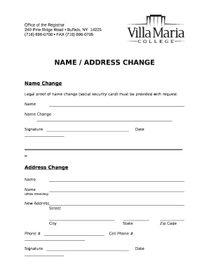 Legal proof of name change (social security card) must be provided with request