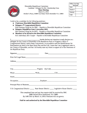 I wish to be a candidate for the following positions: