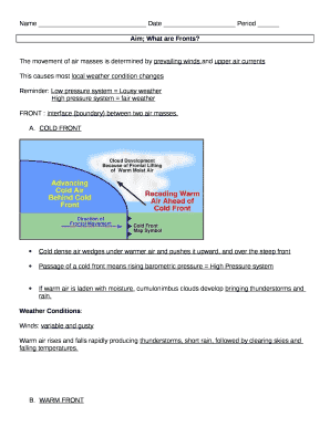 Aim; What are Fronts