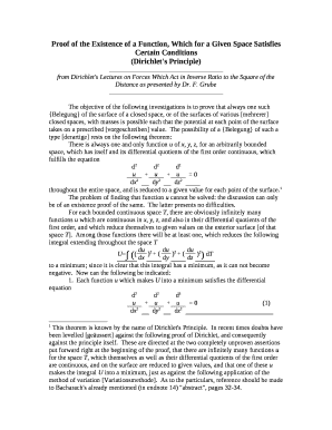 Proof of the Existence of a Function, Which for a Given Space Satisfies Certain Conditions