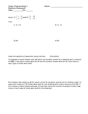 Linear Programming 2Name: Doc Template | pdfFiller