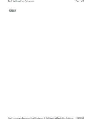 Fresh Start Installment Agreements