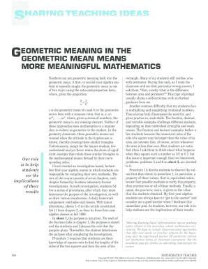 Geometric Mean Mathematics Lesson