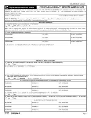 Hypertension Disability Benefits Questionnaire