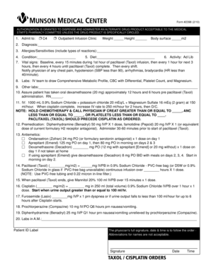 Medical Authorization for Paclitaxel and Cisplatin Administration