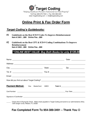 Online Print & Fax Order Form