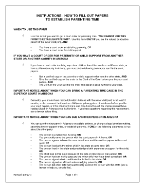 Arizona Parenting Time Petition