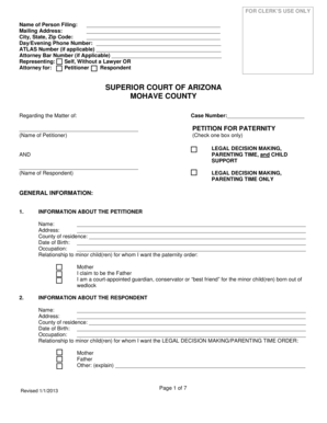 Arizona Petition for Paternity