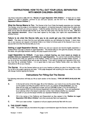 Arizona Legal Separation Decree With Children