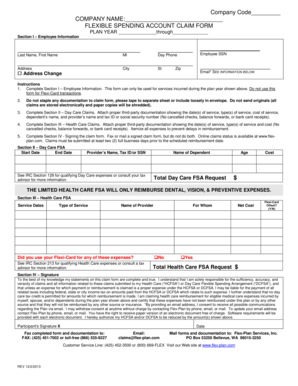 Flexible Spending Account Claim Form