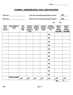 Unreimbursed Medical Expenses Form