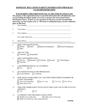 Arizona Domestic Relations Parent Information Program Registration