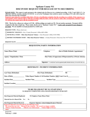 Spokane County 911 Discovery Request