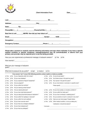 Client Information Form