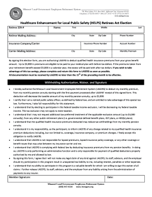 Missouri HELPS Retiree Tax Deduction Form