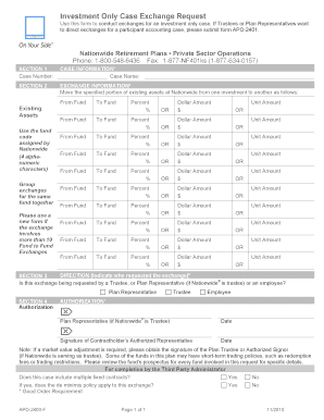 Investment Only Case Exchange Request Form