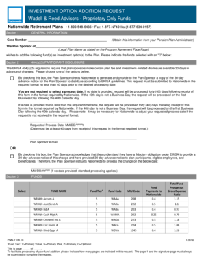 Investment Option Addition Request