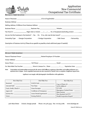 Georgia Occupational Tax Certificate Application