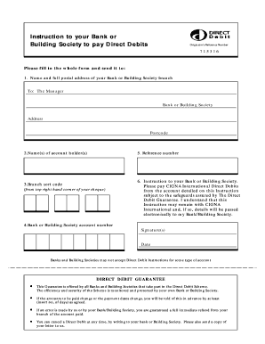 Direct Debit Instruction Form