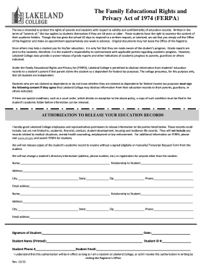 Memo number - Transcript Request Form to Lakeland College - lakeland