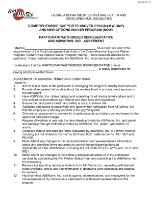 Georgia COMP/NOW Participant Agreement