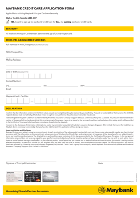 Maybank Credit Care Application Form