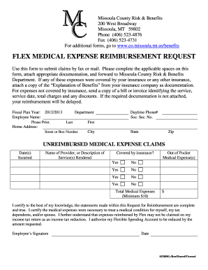 Nonprofit expense report template - Medical Expense Reimbursement Claim Form - Missoula County ... - co missoula mt