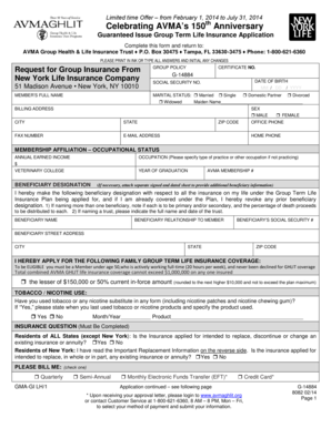 AVMA Group Term Life Insurance Application