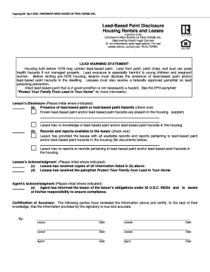 Lead-Based Paint Disclosure for Housing Rentals